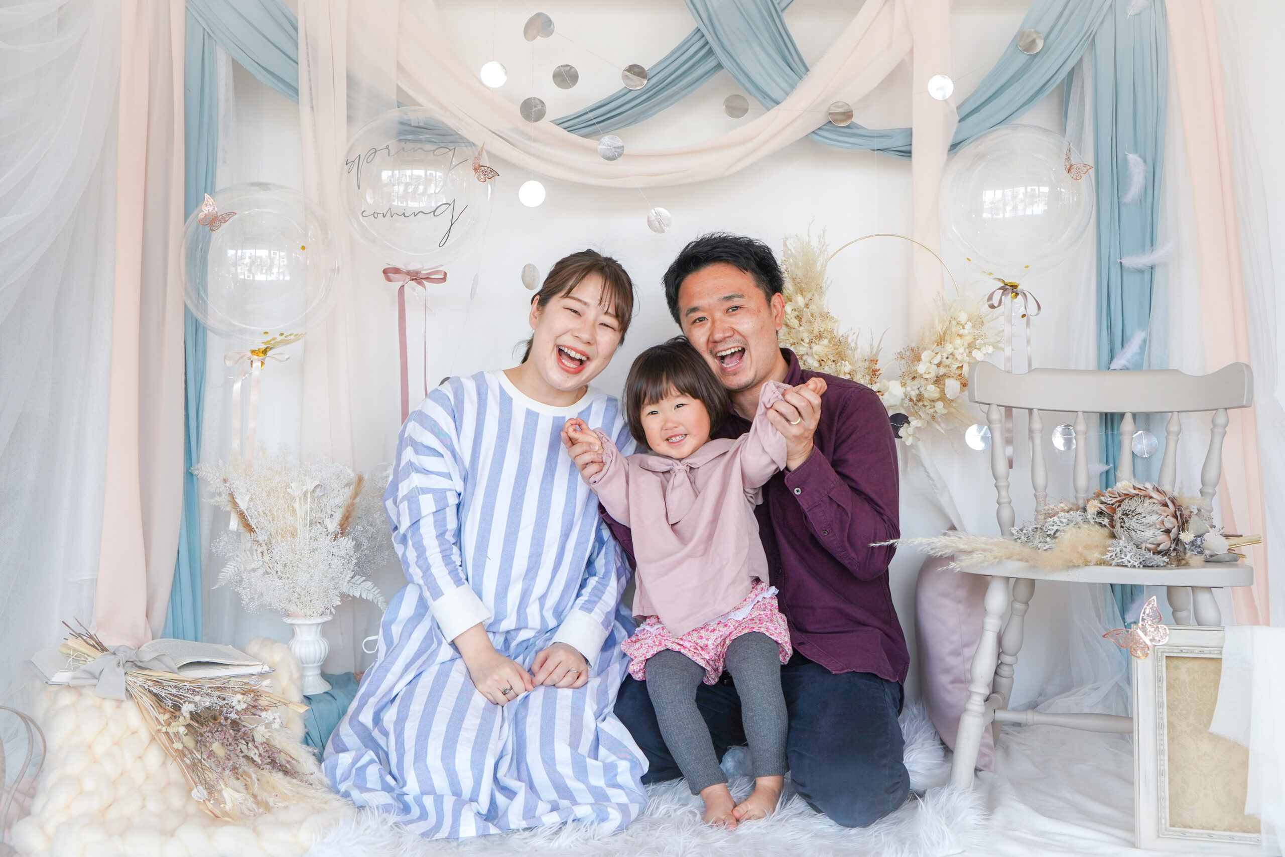 家族写真撮影を撮ってもらった！
