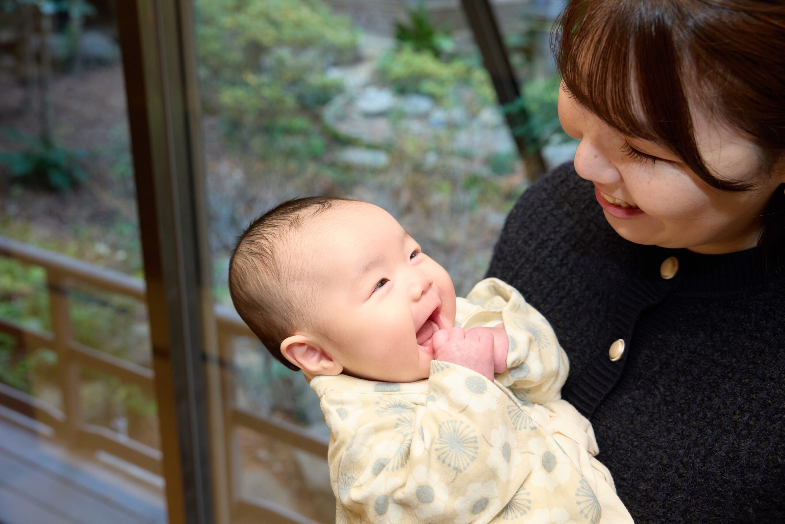 賀城園さんでお宮参りの・お食い初めのお祝い撮影